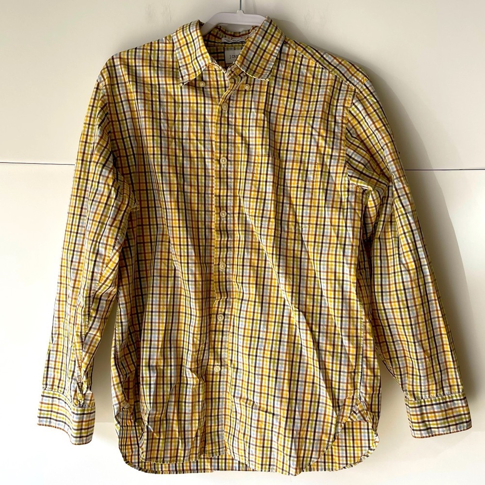 J.Crew Men's Plaid Button Front Down Shirt Blouse Long Sleeves, Sz M